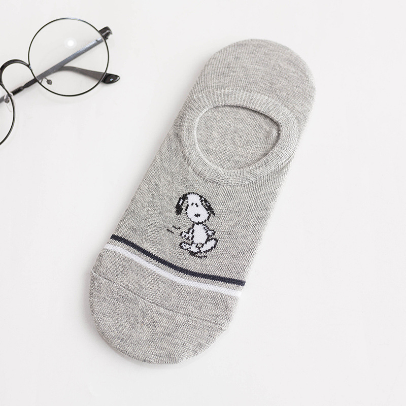 Japanese Cartoon Socks Female Puppy Ms. Cotton Socks Shallow Mouth Socks Silica Gel Slip Female Sports